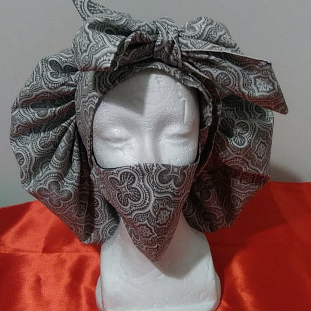 🔥Sale🔥 African Bonnet and Matching Face Mask Combo